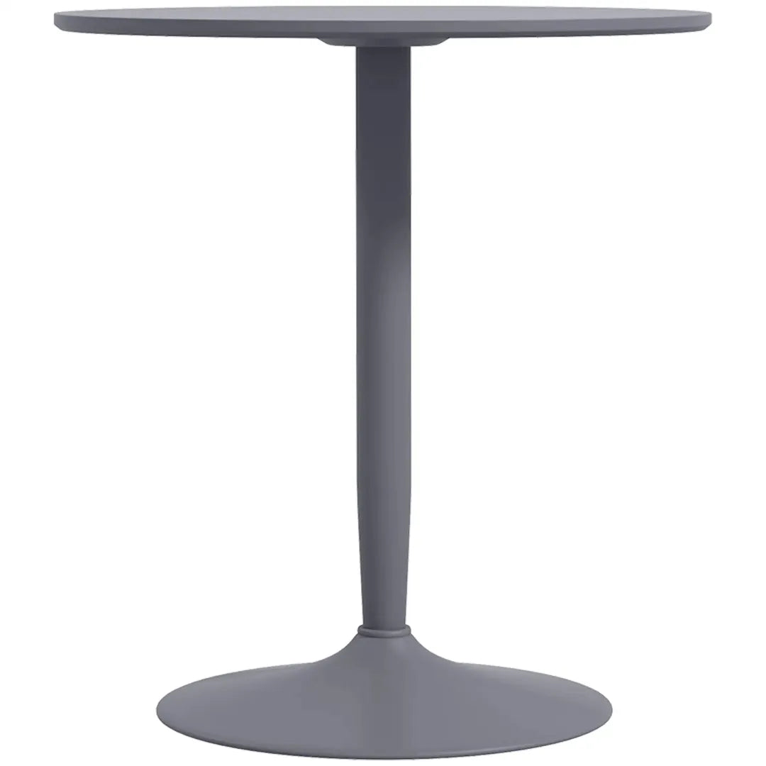 Eettafel voor 2 Personen – Rond Tafelblad Ø80 cm van MDF en Staal, Antislip, Wit, 75 cm Hoog