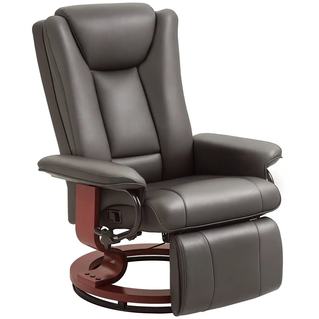 Relaxfauteuil met Ligfunctie – Draaibaar – Kunstleer Zwart – Stalen Frame – Max. 150 kg