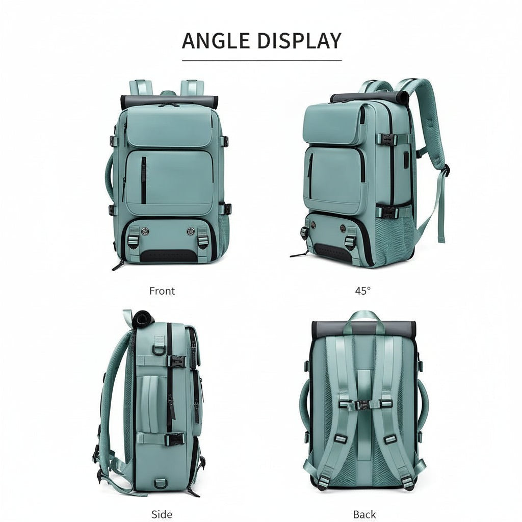 Ravidal product in helllila van high-density, waterdicht oxford fabric – in gebruik