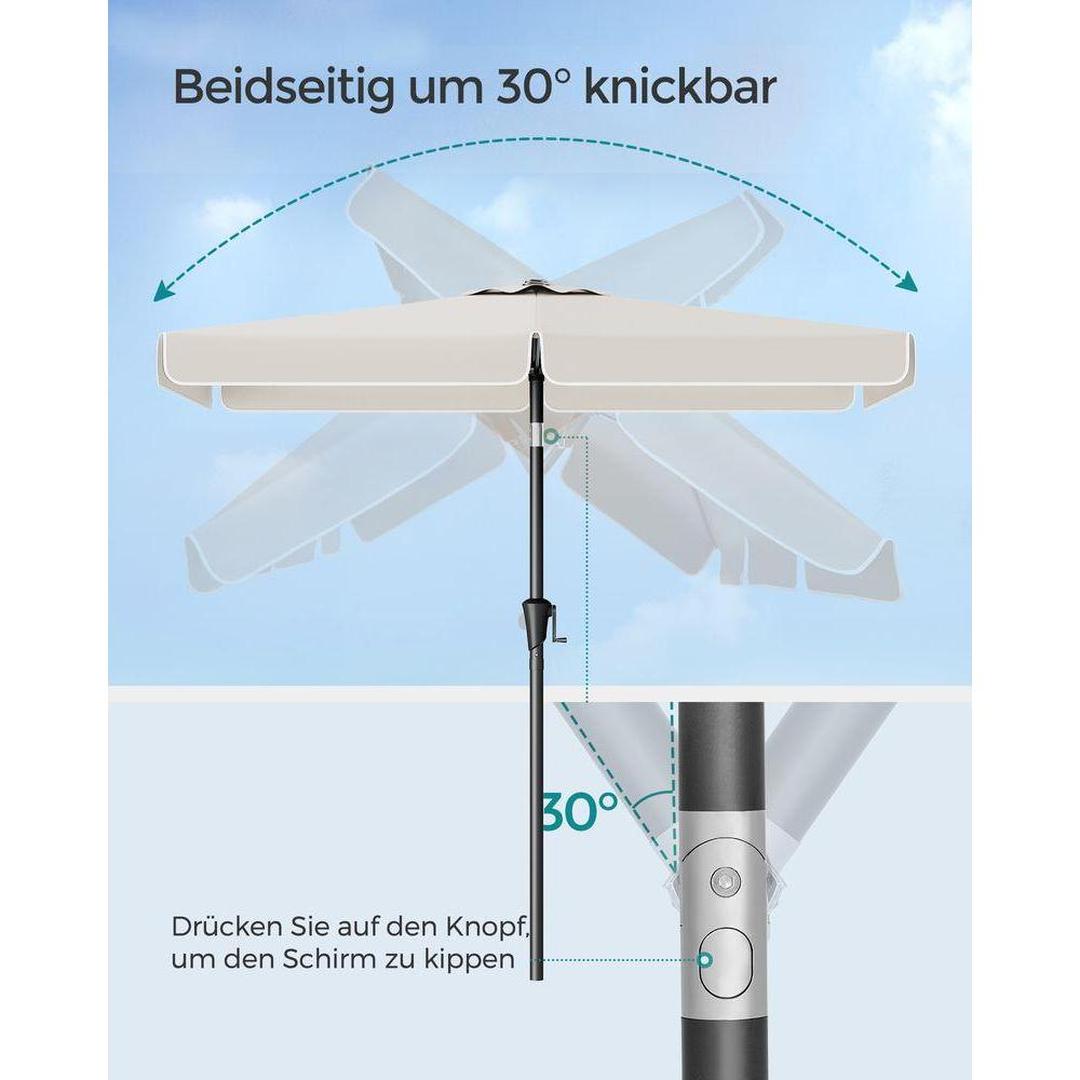 Rechthoekige parasol – kantelbaar – UV-bescherming – geschikt voor balkon