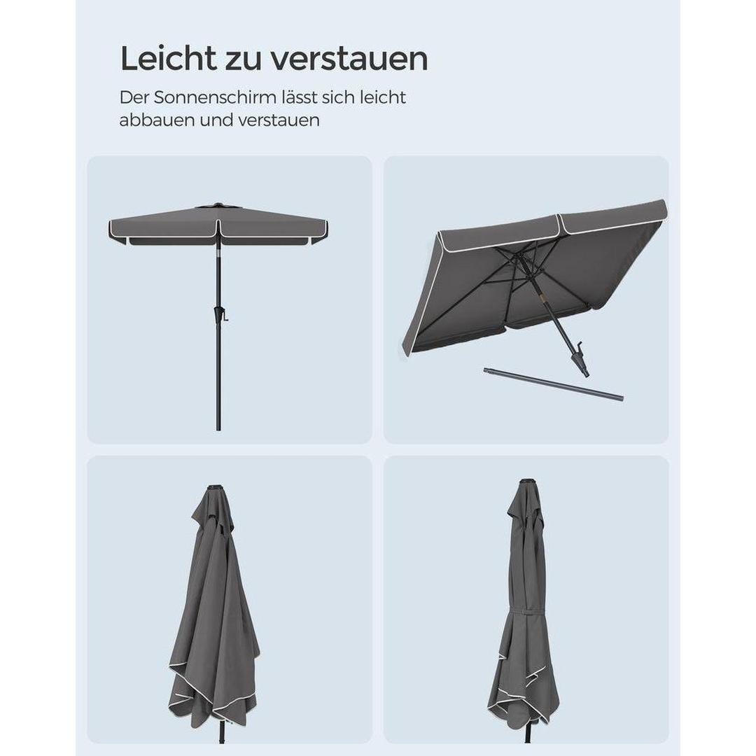 Rechthoekige parasol – kantelbaar – UV-bescherming – geschikt voor balkon