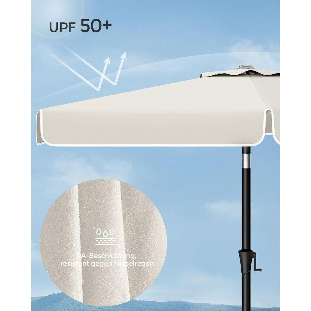 Rechthoekige parasol – kantelbaar – UV-bescherming – geschikt voor balkon