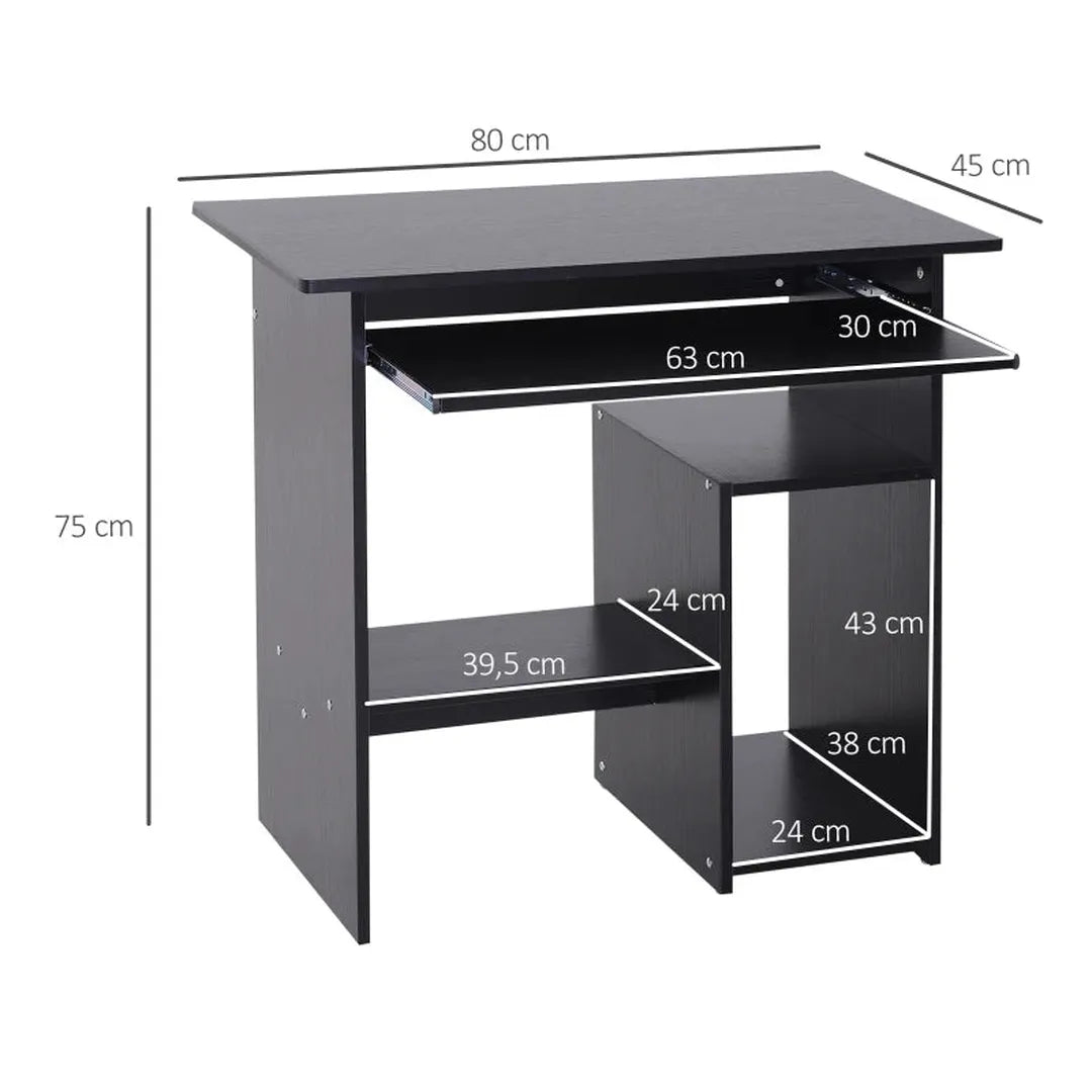 Bureau wit – Compact computertafel 80x45x75 cm – PC tafel voor kantoor of studeerkamer