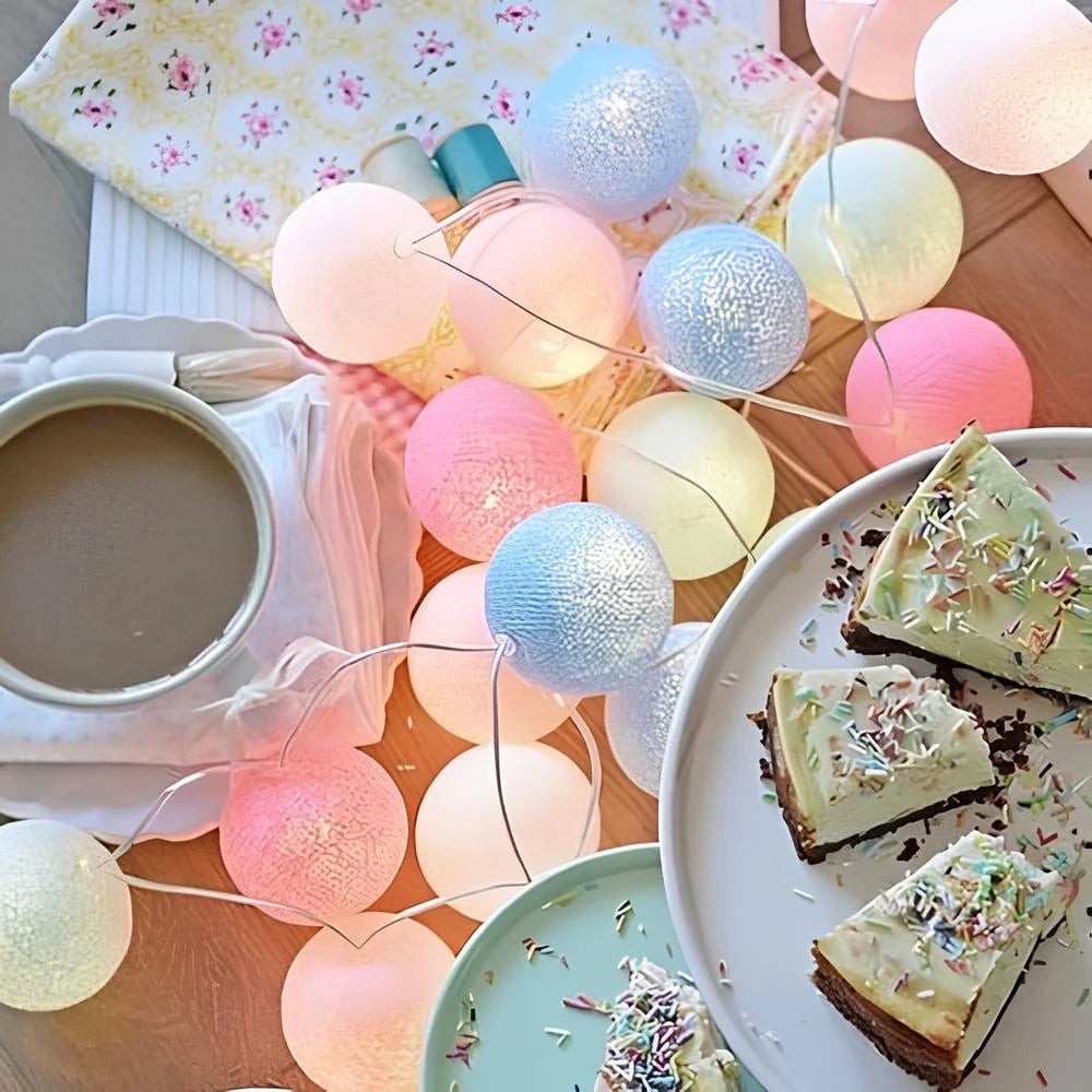 Rovik slinger in macaron van katoendraad – in een woonkamer