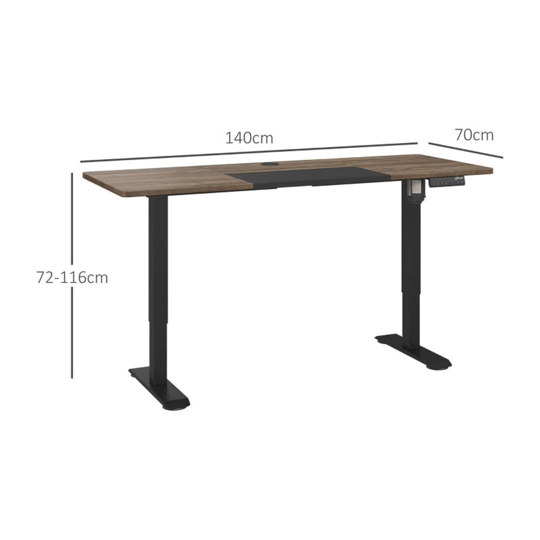 Elektrisch verstelbaar bureau wit – Zit-sta tafel 140x70 cm met geheugenfunctie, 4-delige tafelblad, anti-collisie en oververhittingsbeveiliging