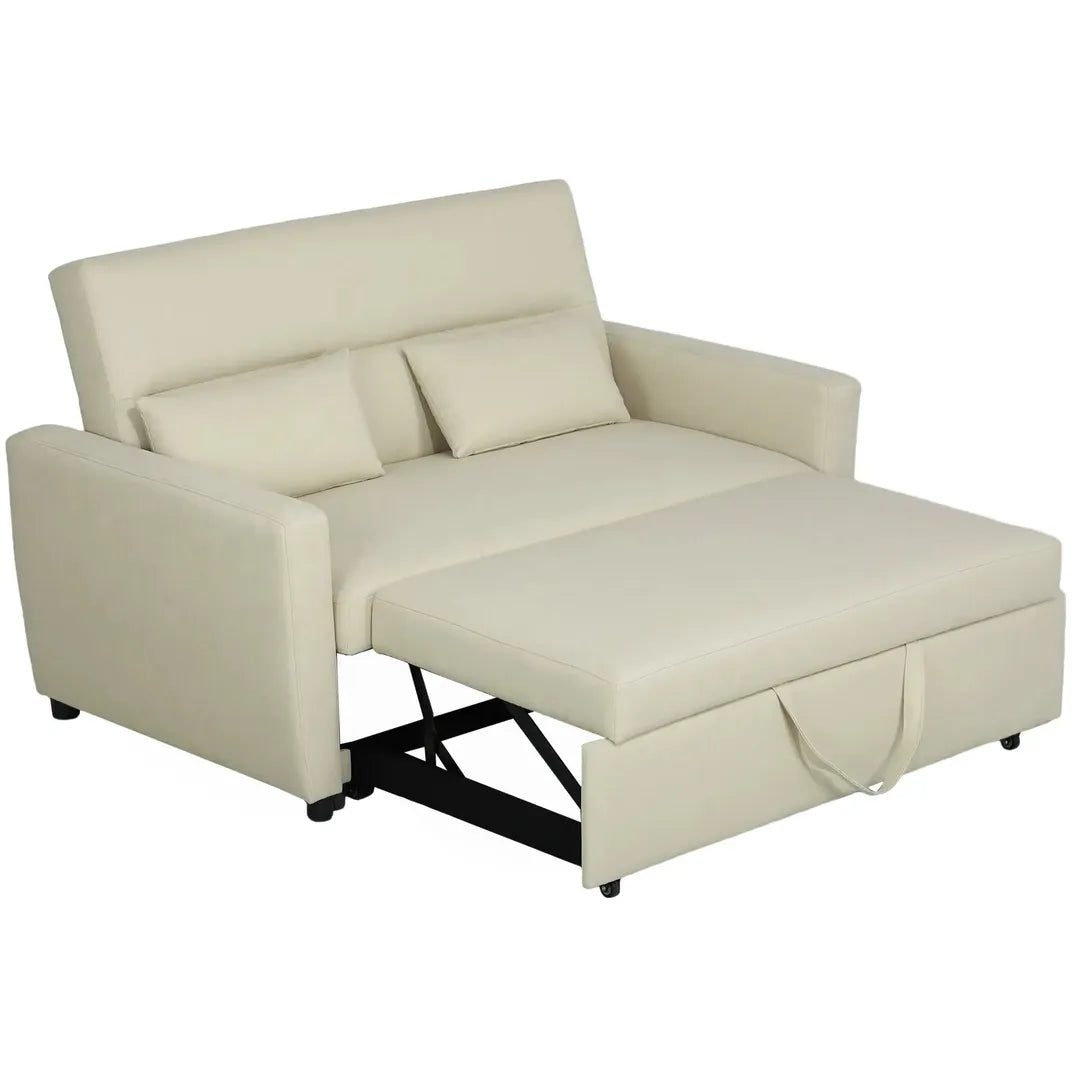 Slaapbank 2-Zits – Uitklapbaar – Houtframe – Donkergrijs – 155 × 90 × 88,5 cm – Max. 200 kg