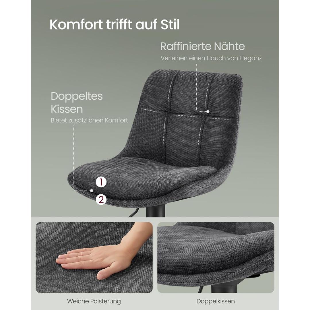 2-delige Set Verstelbare Barstoelen met Rugleuning en Voetsteun – Volledig 360° Draaibaar