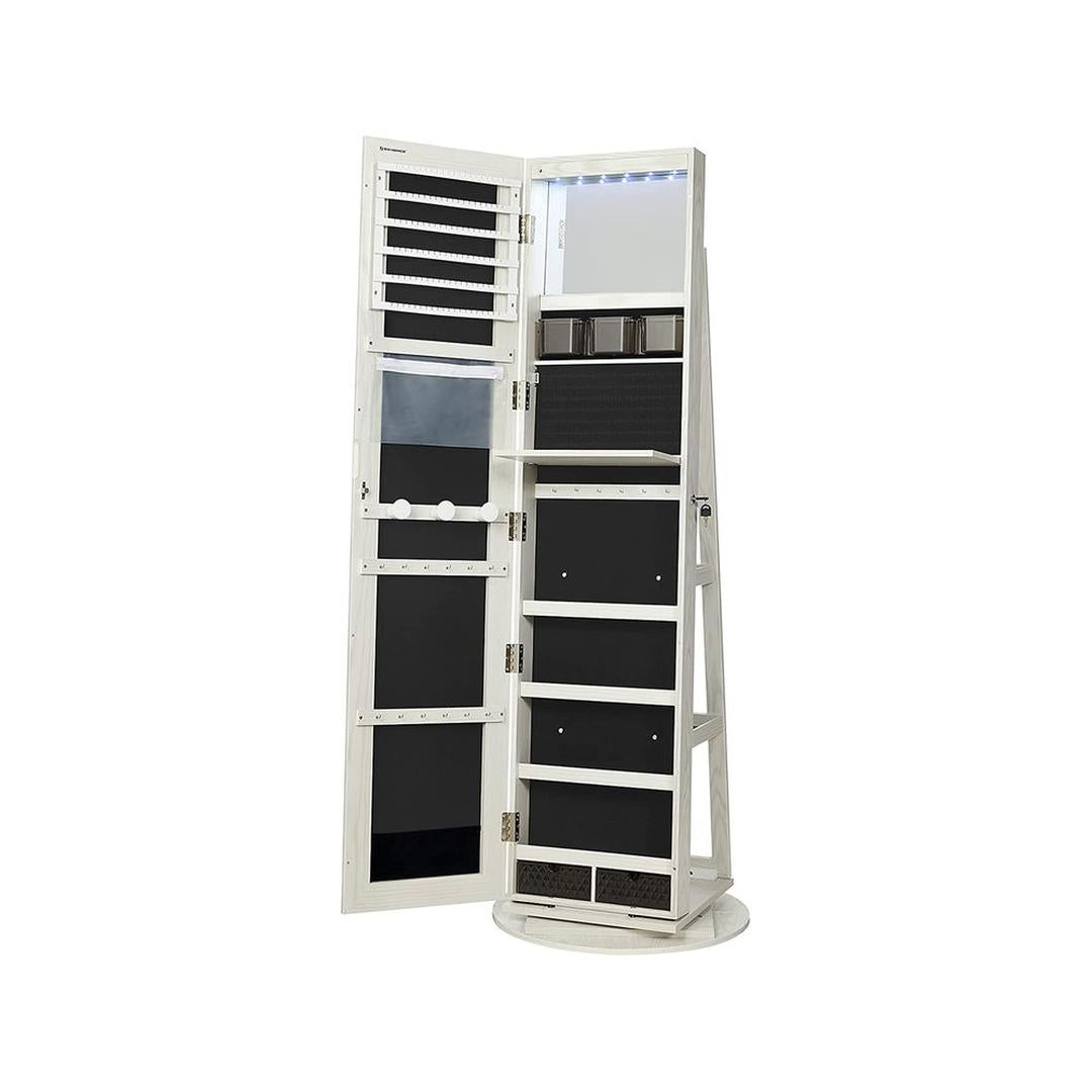 Draaibare Sieradenkast met Spiegel – 360° Roterend Model met Slot voor Veilige Opbergruimte