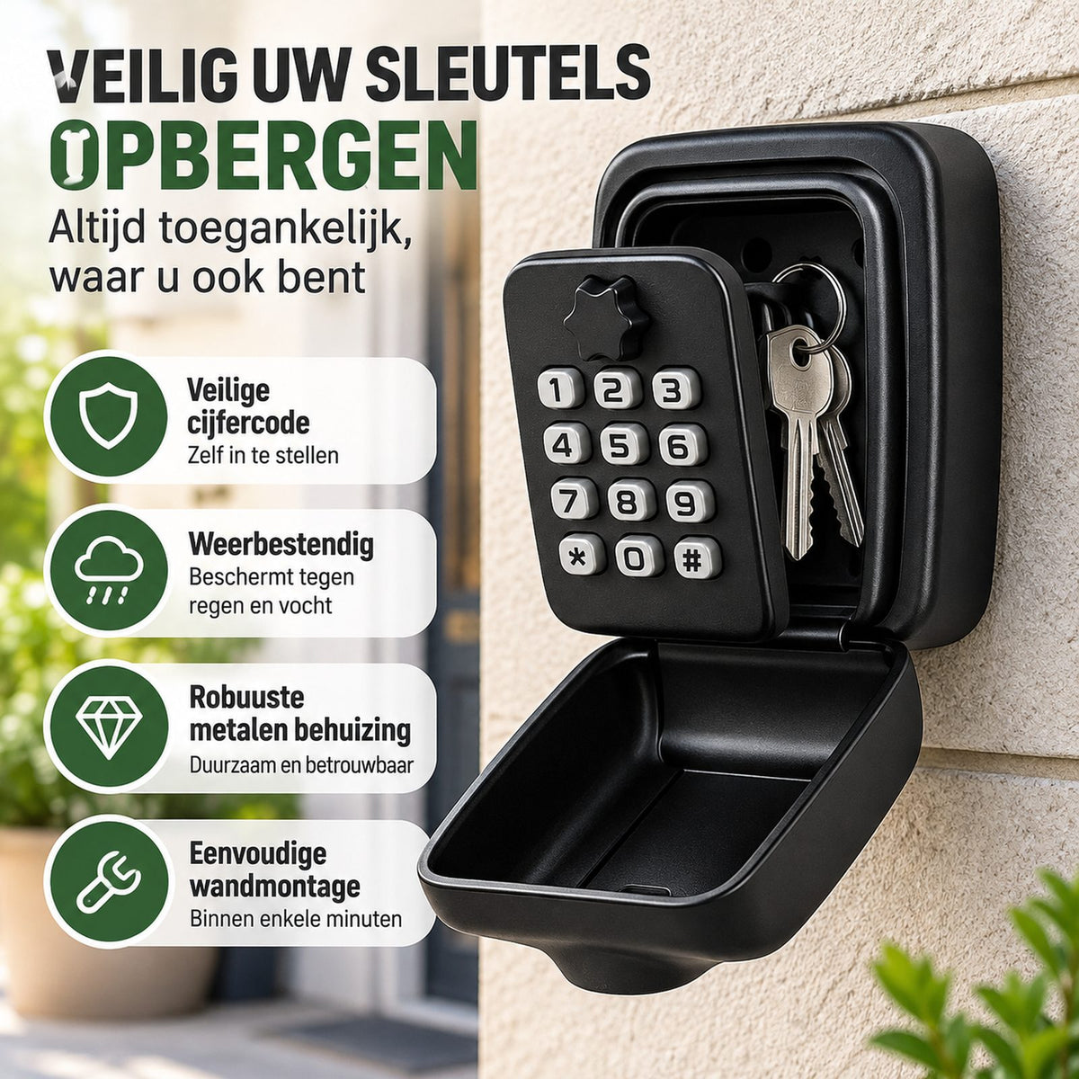 sleutelkastje van metaal – close-up