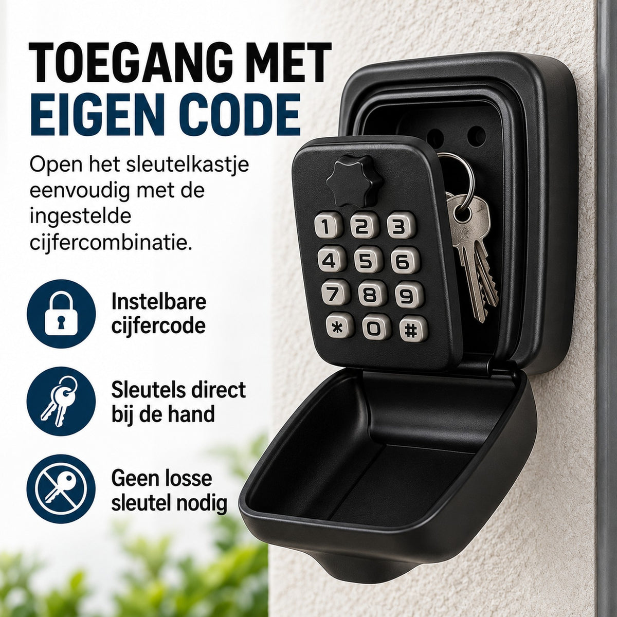 sleutelkastje van metaal – met de meegeleverde onderdelen