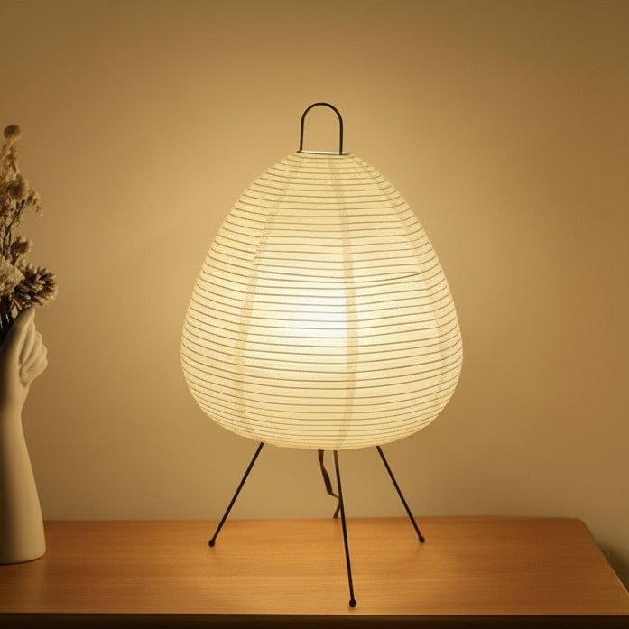 Soltra tafellamp van strijken stand + rice paper lamp body – vooraanzicht
