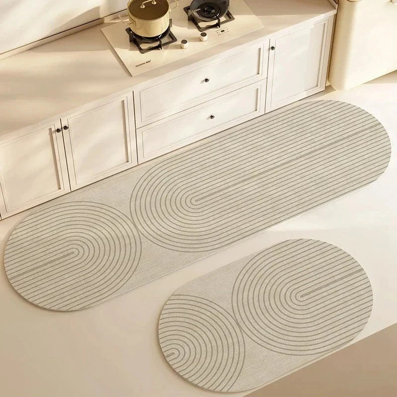 Solvei keukenmat van slijtvast, absorberend vezelmateriaal + antislip onderzijde – sfeerbeeld in huis