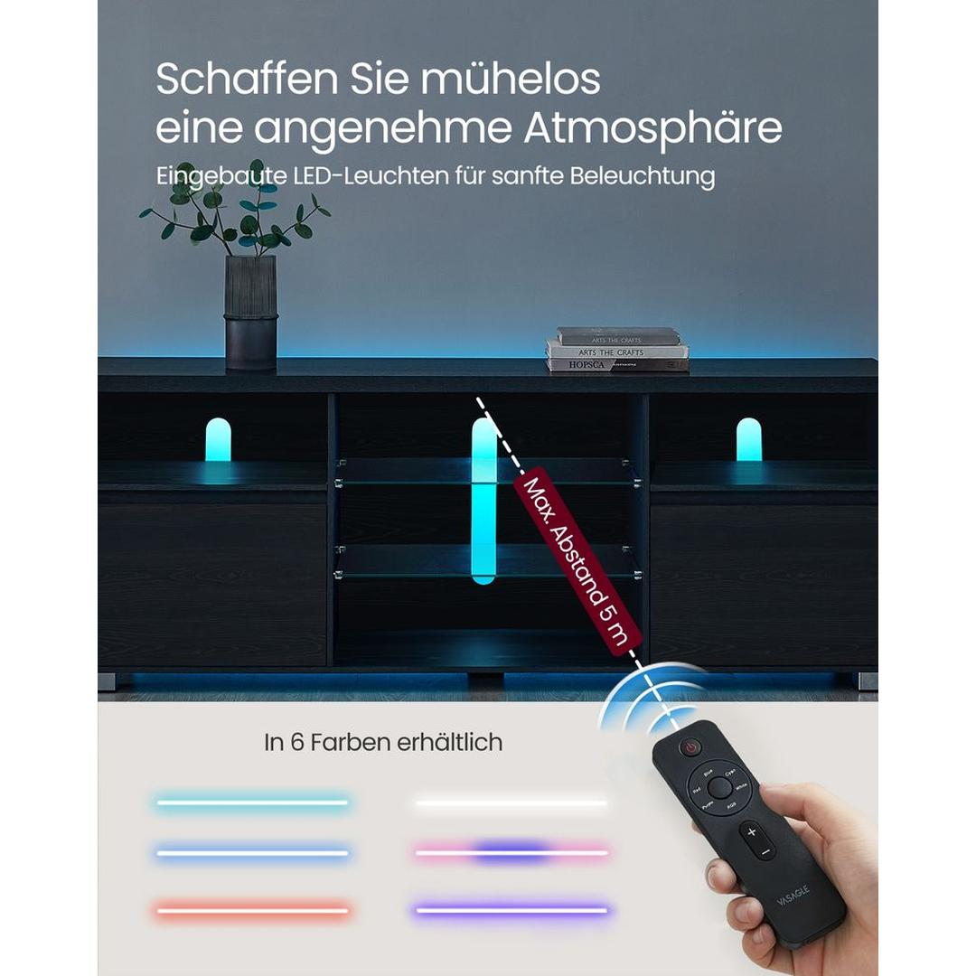 TV-Meubel met LED-Verlichting en Verstelbare Opbergvakken – Moderne Opbergkast voor Woonkamer