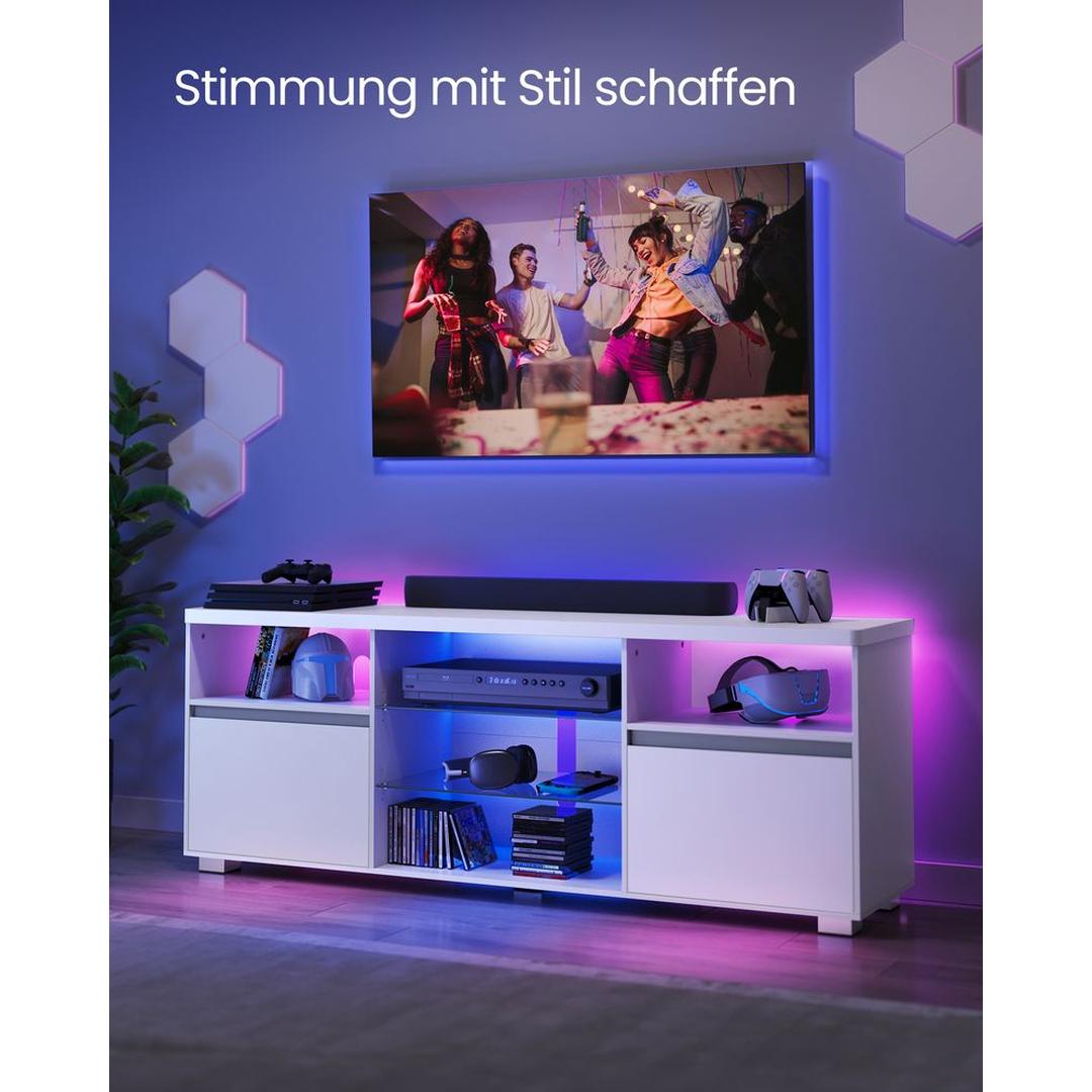 TV-Meubel met LED-Verlichting en Verstelbare Opbergvakken – Moderne Opbergkast voor Woonkamer