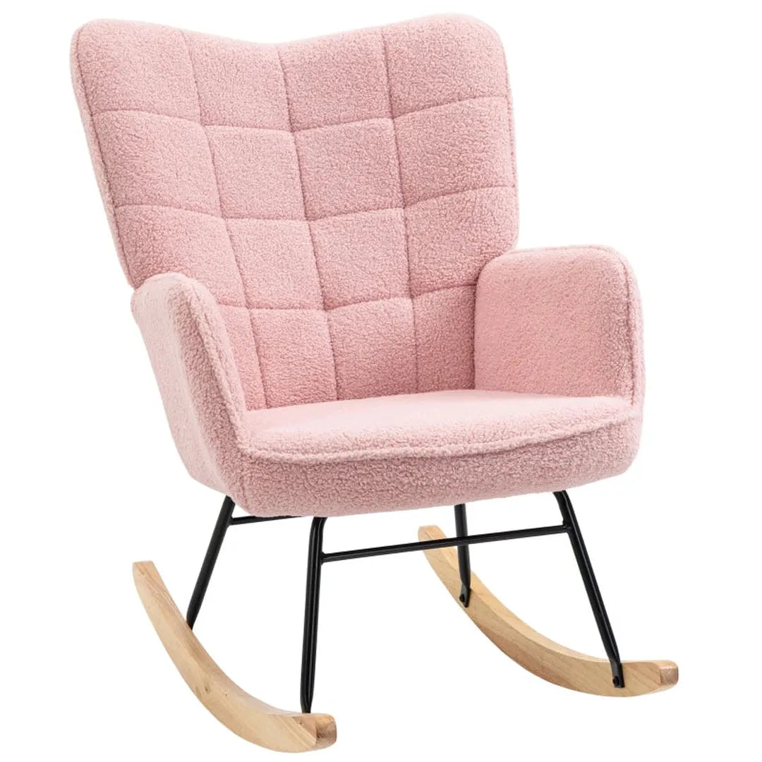 Schommelstoel van massief hout – fauteuil – 98 x 71 x 101 cm – natuurlijk hout