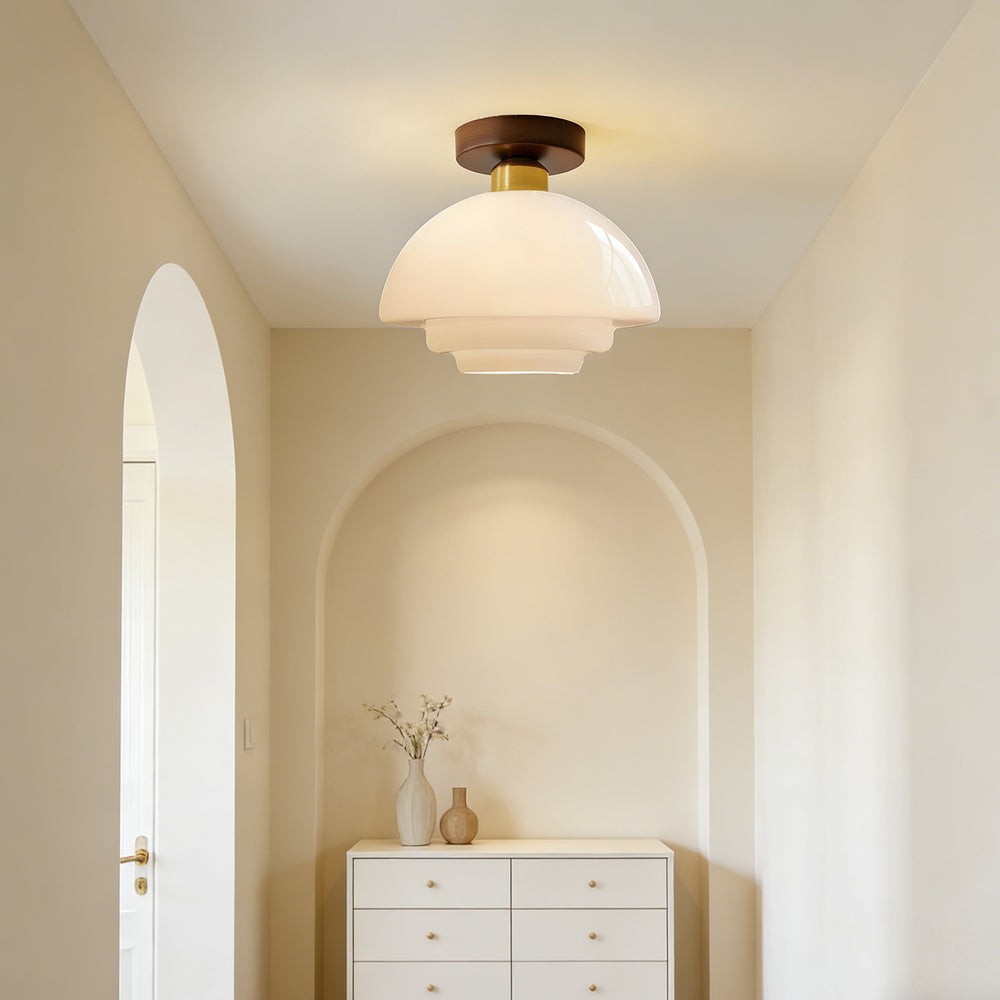 Ustad plafondlamp van glas – detail van de rand
