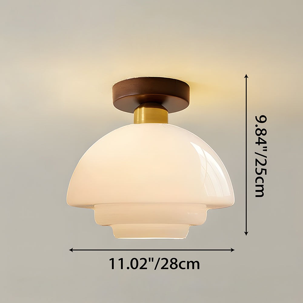 Ustad plafondlamp van glas – achteraanzicht