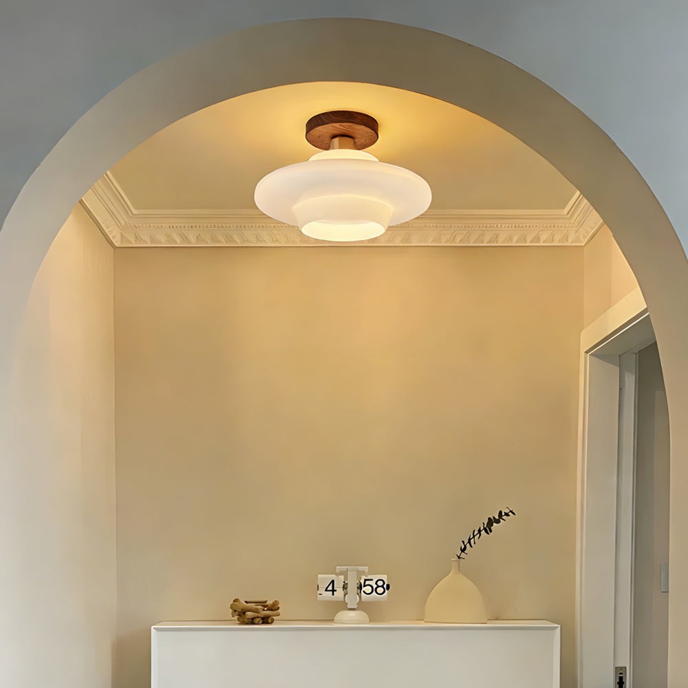 Ustad plafondlamp van glas – detailfoto van de afwerking (15)