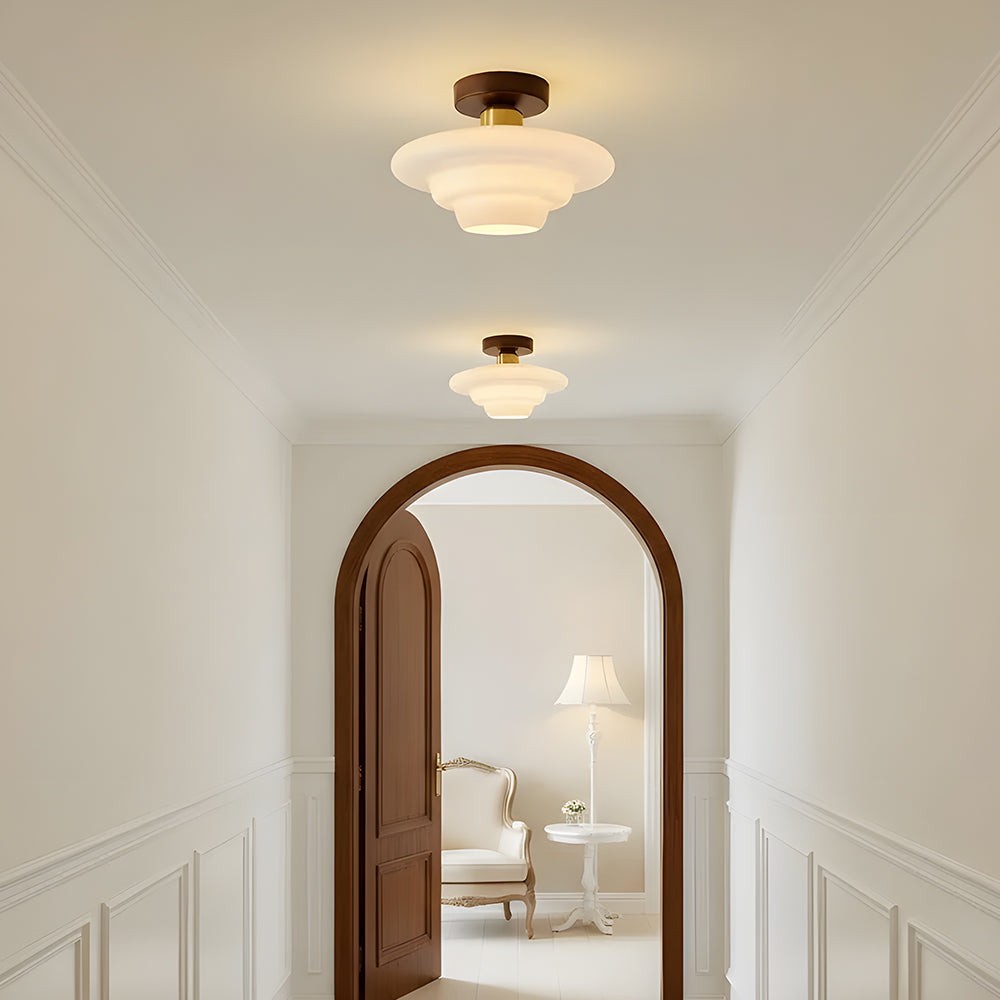 Ustad plafondlamp van glas – sfeerbeeld in huis
