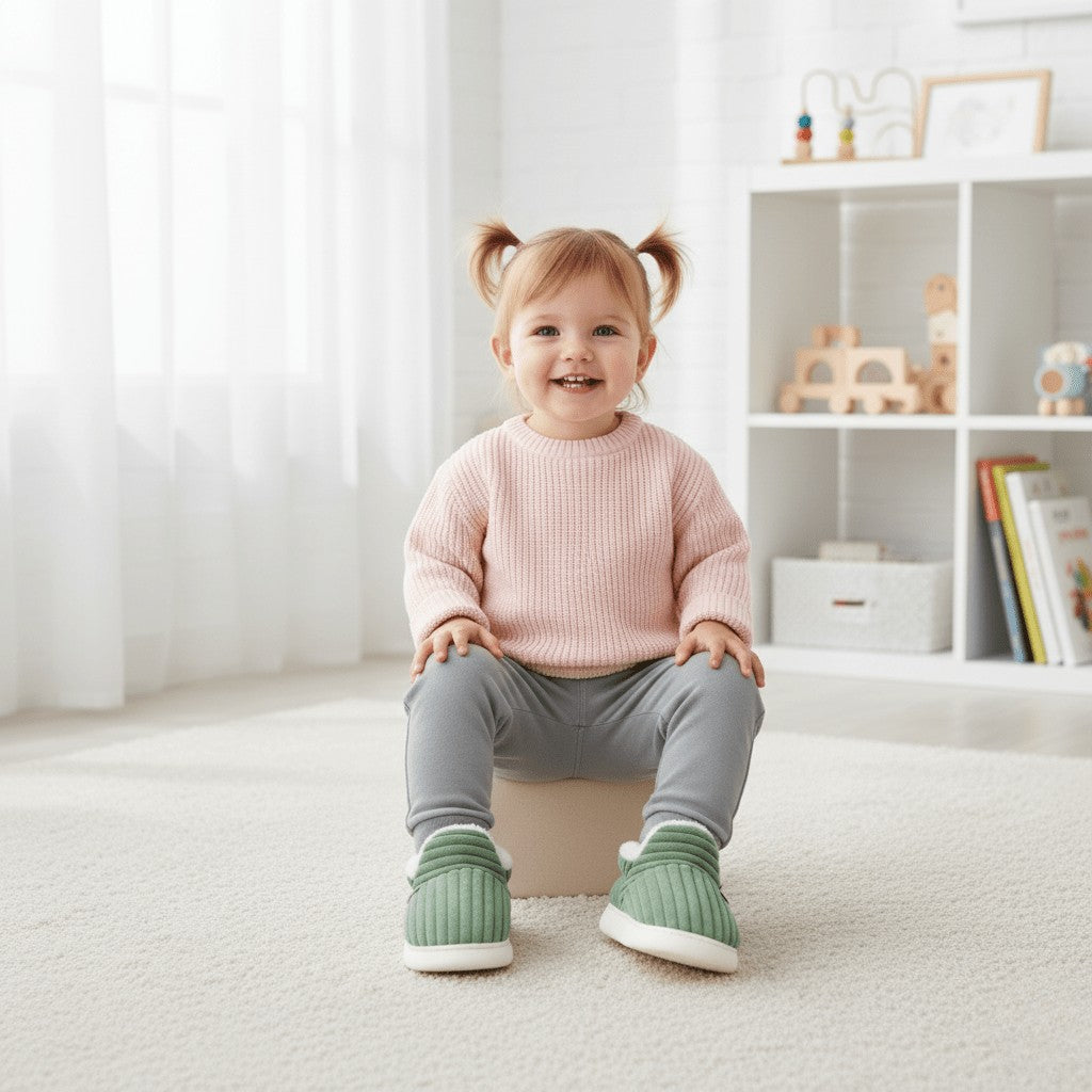 Veldal pantoffel in oranje van microvezel outer fabric, plush lining – detailfoto van de afwerking