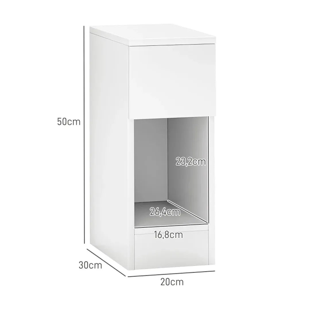 Nachtkastje met 2 lades – Bijzettafel met opbergruimte – Wit – Voor slaapkamer of woonkamer