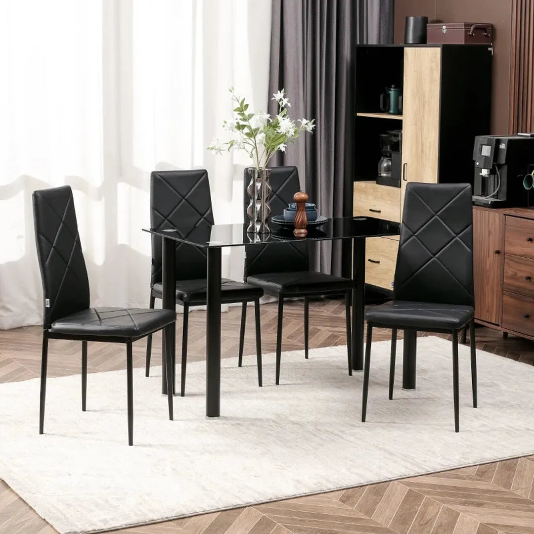 Set van 4 keukenstoelen – eetkamerstoelen – kunststof zitting – 41 x 50 x 91 cm
