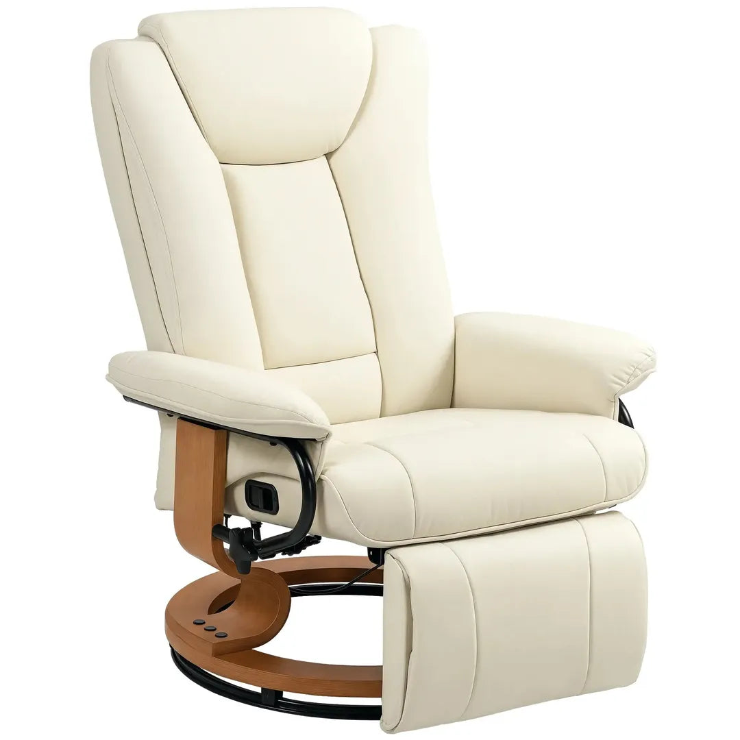 Relaxfauteuil met Ligfunctie – Draaibaar – Kunstleer Zwart – Stalen Frame – Max. 150 kg