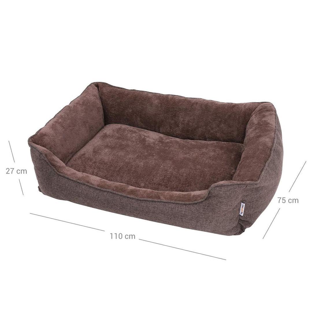 XXL hondenmand orthopedisch – 110 x 75 x 27 cm – afneembare wasbare hoes – antislip bodem – bruin
