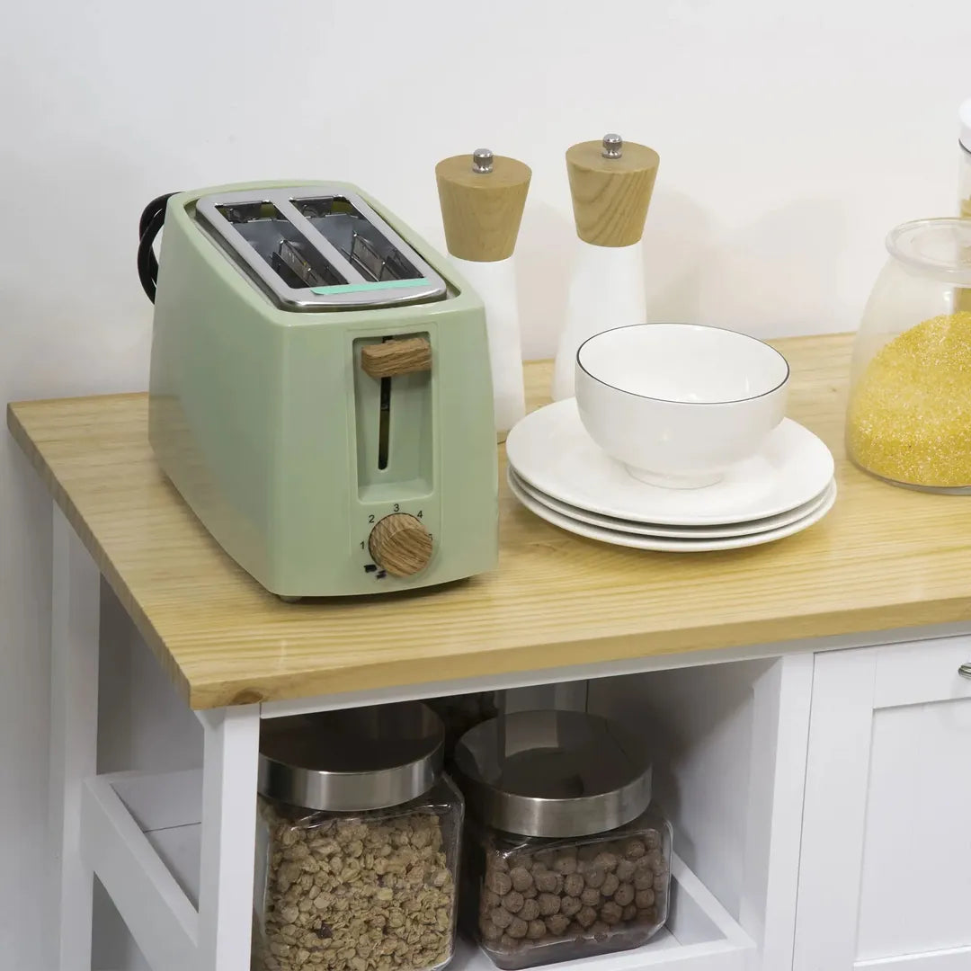 Keukentrolley met 1 Kruidenrek en 1 Handdoekhouder – 109 x 40 x 89 cm, Witte Servierwagen op Wielen