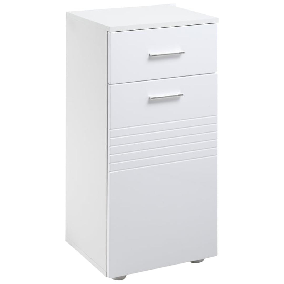 Bamboe badkamerkast met lamellen deuren – 2 planken en 1 kast – natuurlijk – 50 x 29 x 92 cm