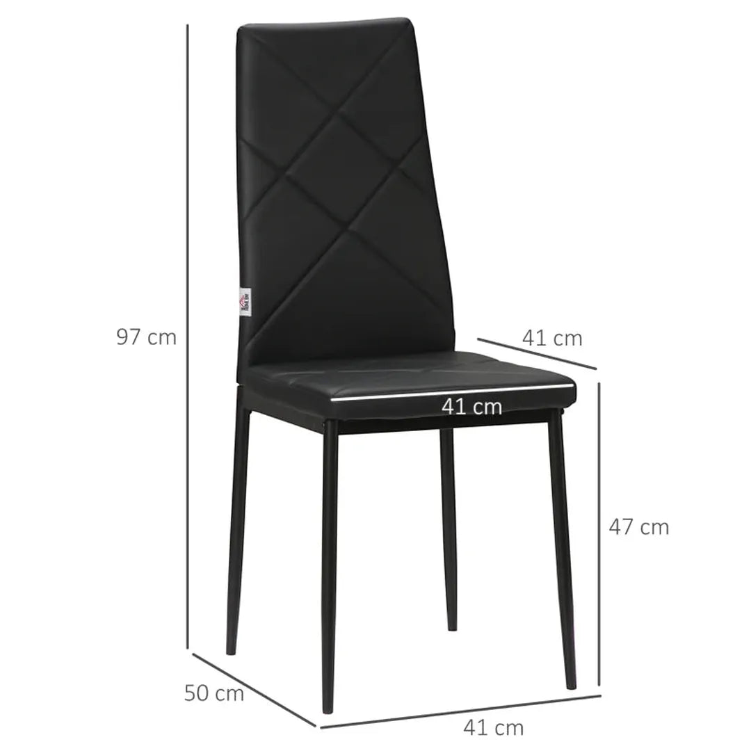 Set van 4 keukenstoelen – eetkamerstoelen – kunststof zitting – 41 x 50 x 91 cm