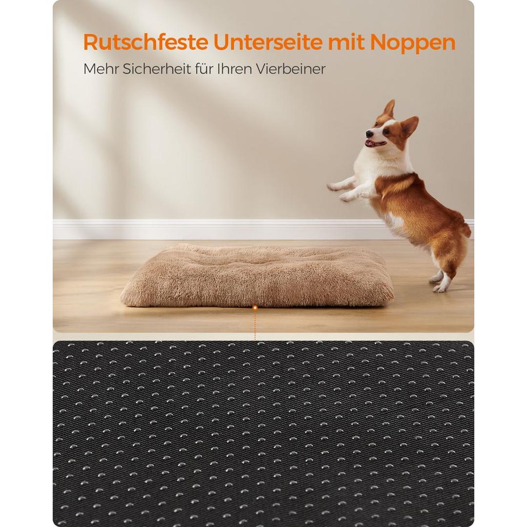 Hondenkussen 10 cm dik – pluche met antislip bodem – 80, 95, 110 of 122 cm – wasbaar