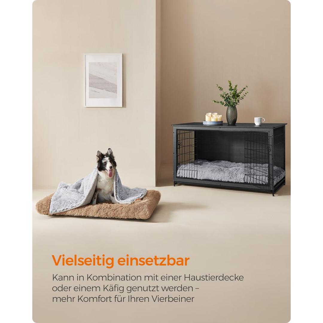 Hondenkussen 10 cm dik – pluche met antislip bodem – 80, 95, 110 of 122 cm – wasbaar