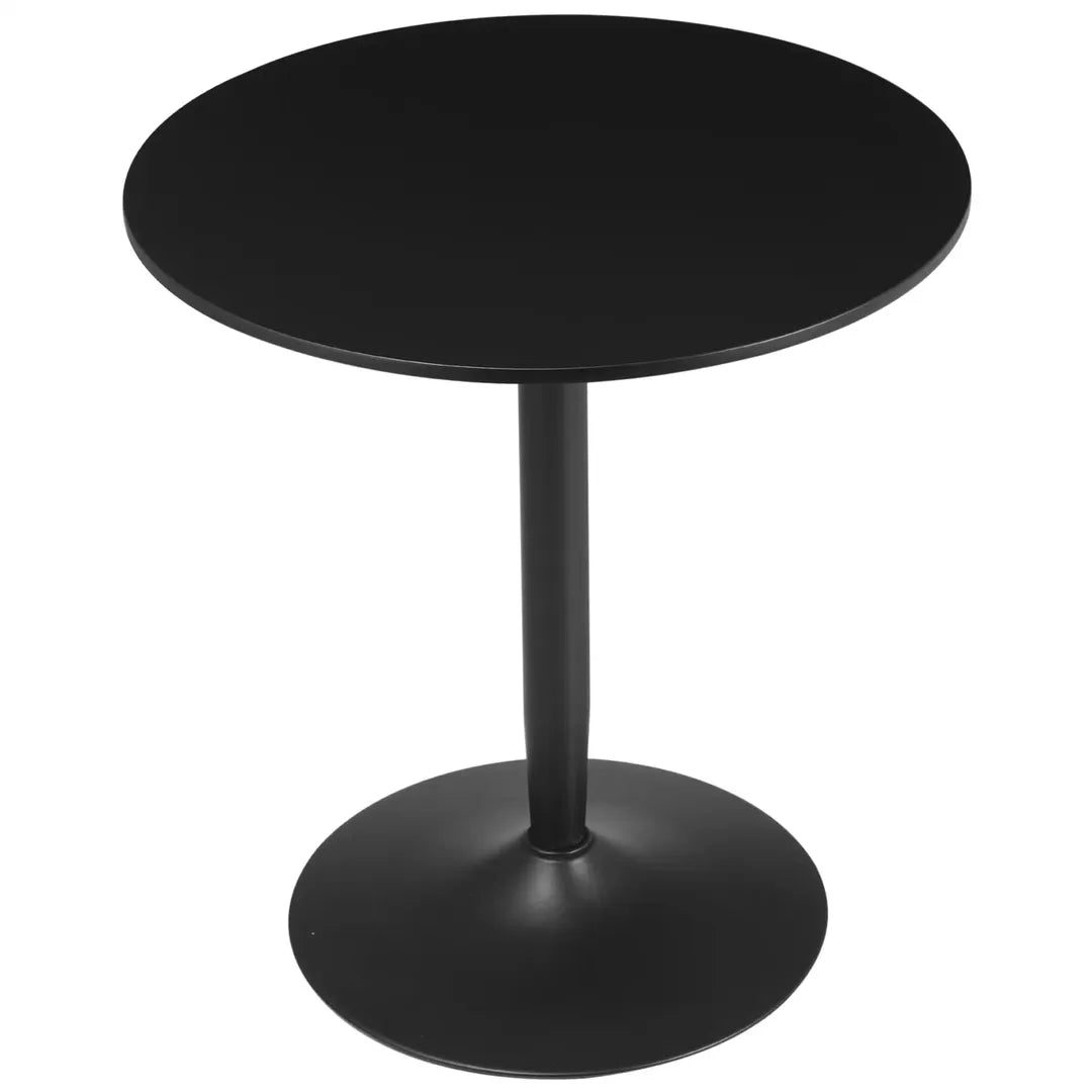 Eettafel voor 2 Personen – Rond Tafelblad Ø80 cm van MDF en Staal, Antislip, Wit, 75 cm Hoog