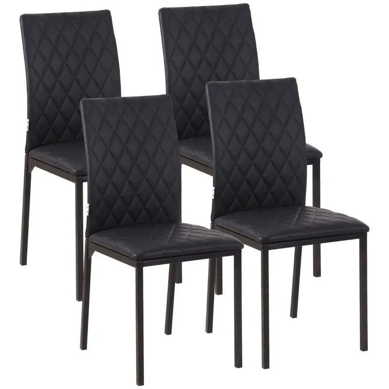 Set van 4 keukenstoelen – eetkamerstoelen – kunststof zitting – 41 x 50 x 91 cm