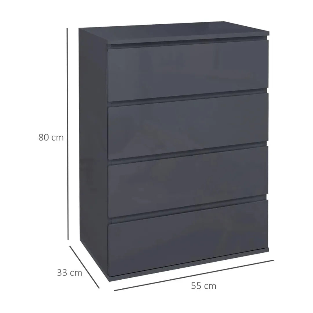 Ladekast met 5 Lades – Opbergkast van Hout – 55 × 34 × 100 cm – Wit