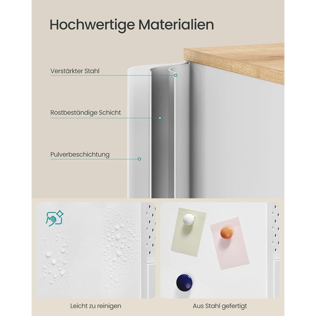 Metalen opbergkast met 4 deuren – verstelbare legplank, stalen frame, 141 cm breed