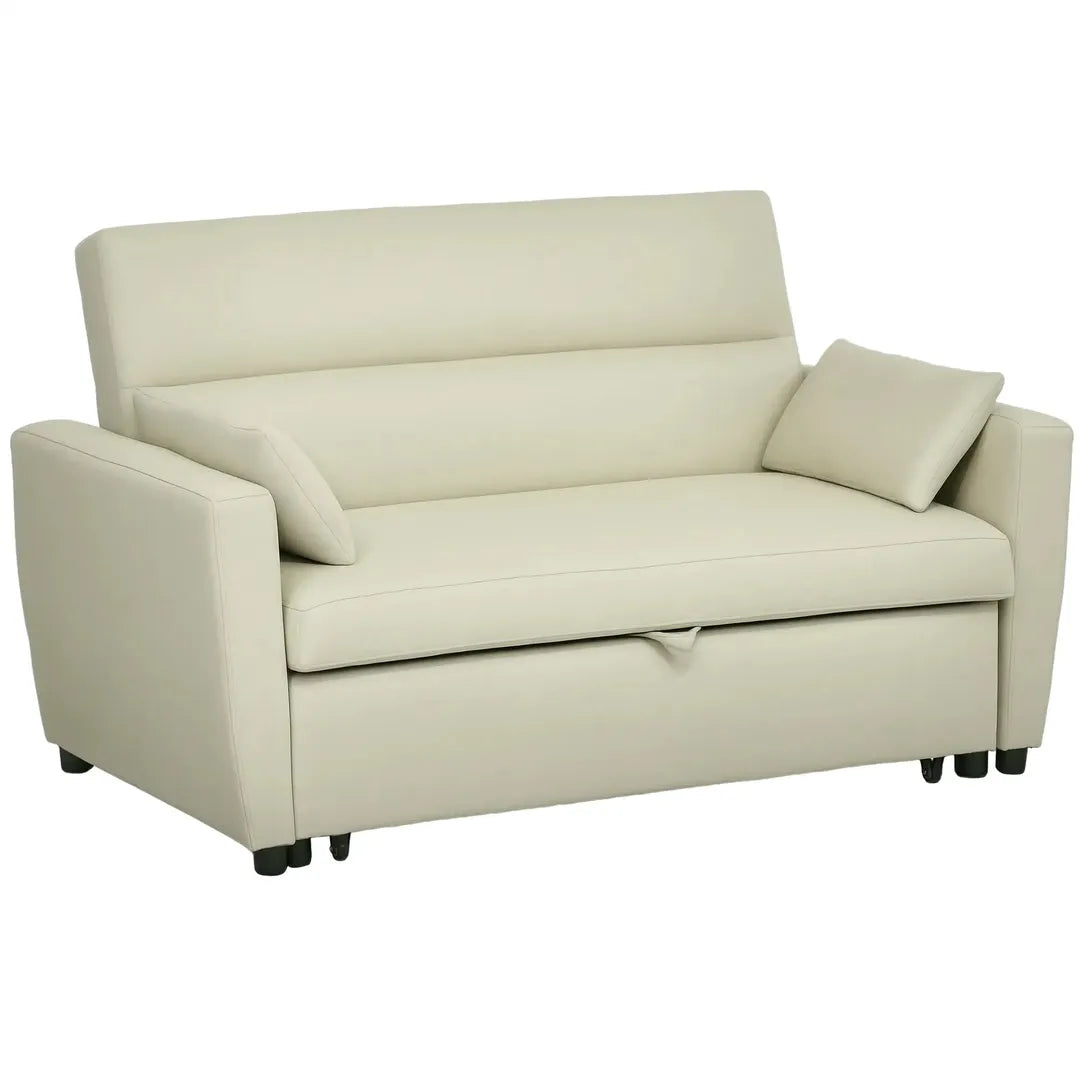 Slaapbank 2-Zits – Uitklapbaar – Houtframe – Donkergrijs – 155 × 90 × 88,5 cm – Max. 200 kg