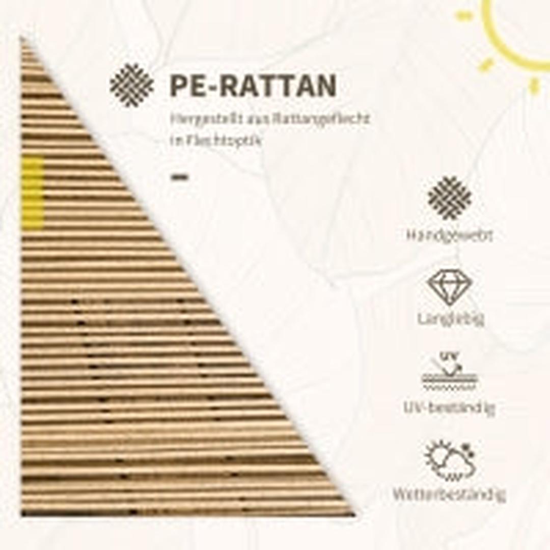 Outsunny 3-delige bistroset van PE rattan – 2 stoelen en tafel Ø46 cm – 62 x 65 x 78 cm – draagkracht 120 kg