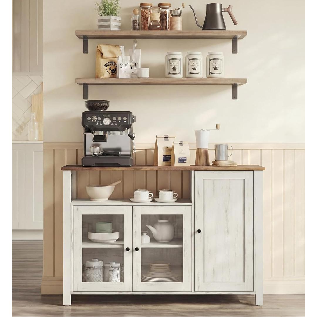 Dressoir met 3 deuren – keukenkast in landelijke stijl, opbergkast voor woon- of eetkamer, 110 cm breed