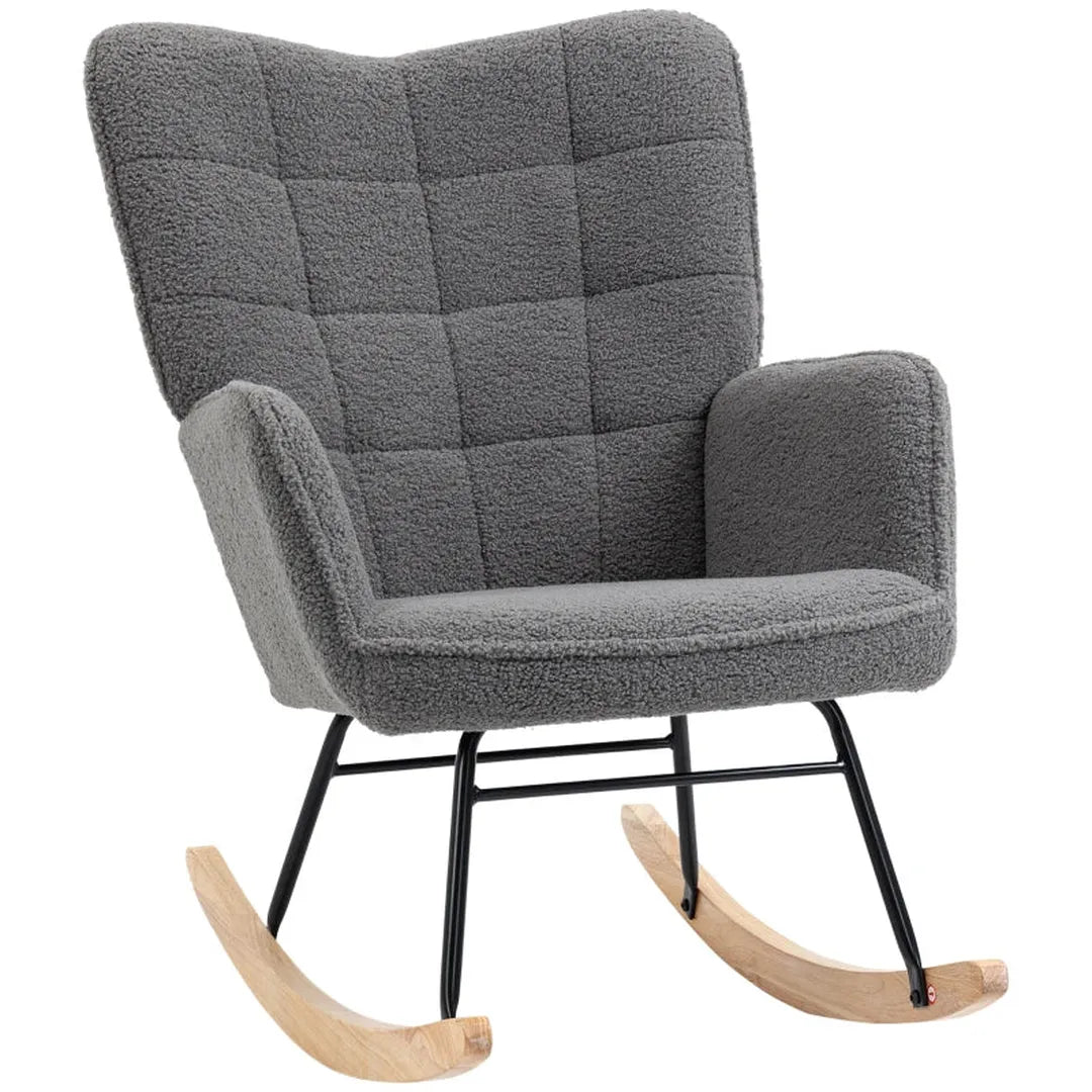 Schommelstoel van massief hout – fauteuil – 98 x 71 x 101 cm – natuurlijk hout