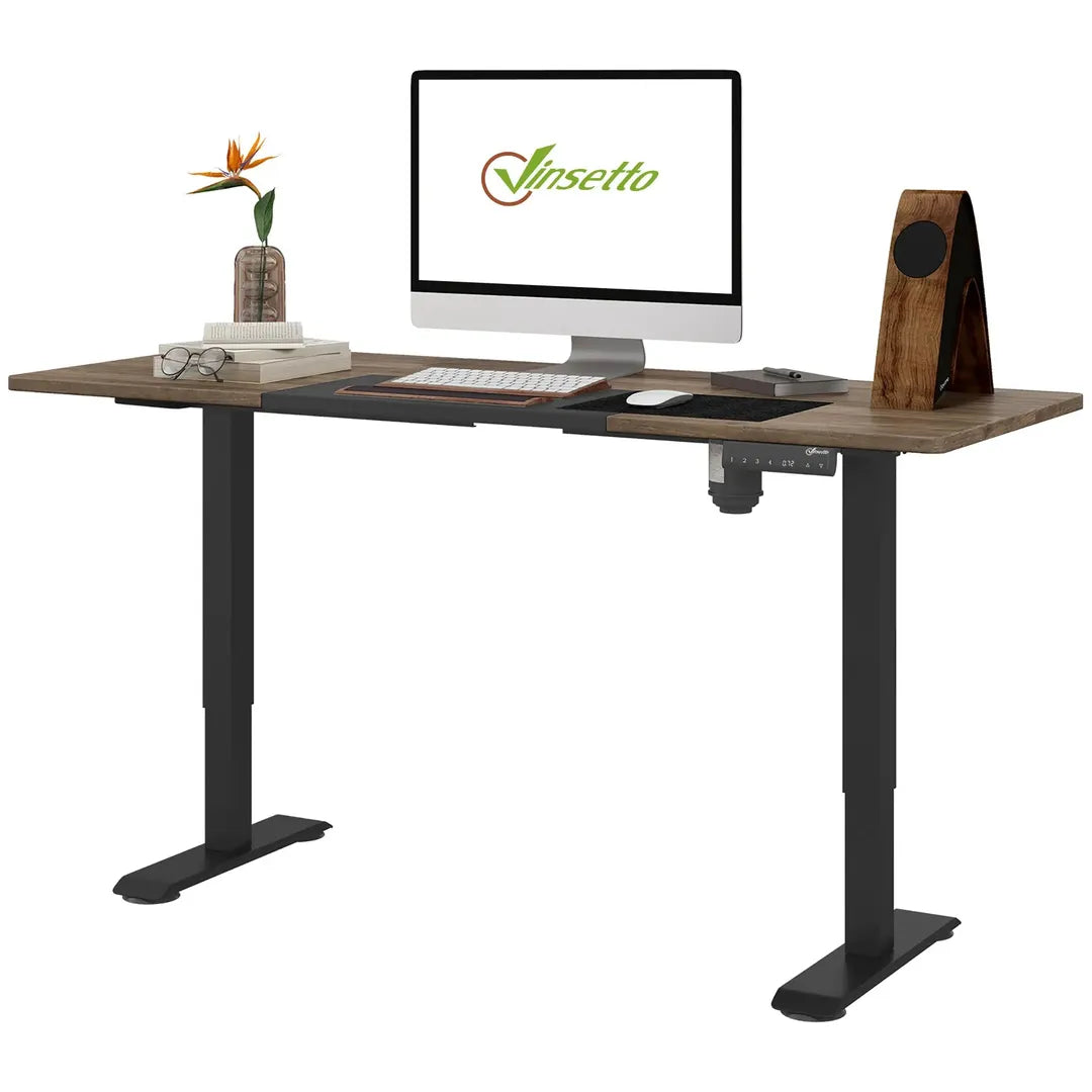 In hoogte verstelbaar sta-bureau – elektrisch computertafel met geheugenfunctie, 140 × 70 × 72–116 cm, wit