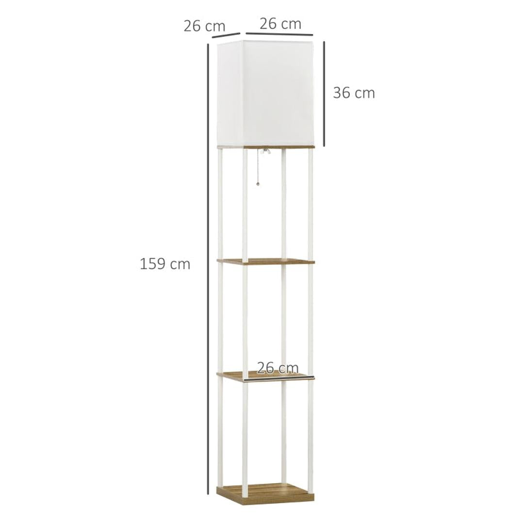 Vloerlamp met plank – staande lamp met E27 fitting – geschikt voor woonkamer en slaapkamer – exclusief lamp