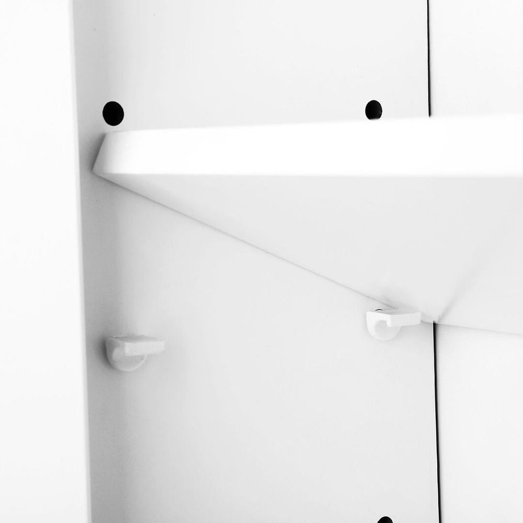 Witte Wandkast – Opbergkast met Deur en 5-Voudig Verstelbare Planken, 40 × 16 × 60 cm