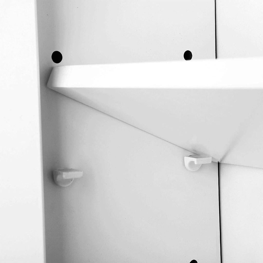 Witte Spiegelkast – Wandkast met 3 Spiegeldeuren en Verstelbare Planken, 60 × 15 × 55 cm