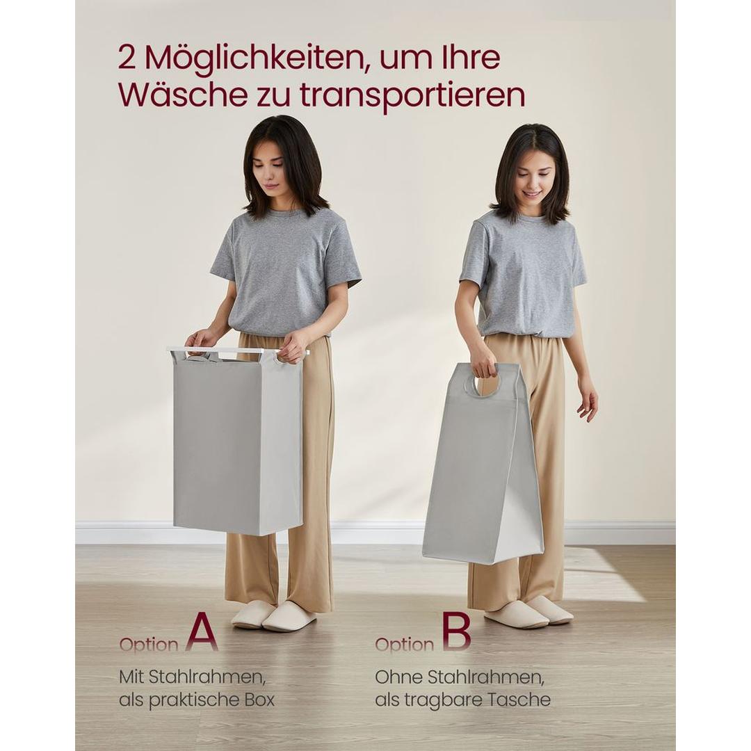 Wasmand met 3 Vakverdelers – Gescheiden Wasmand voor Badkamer of Wasruimte