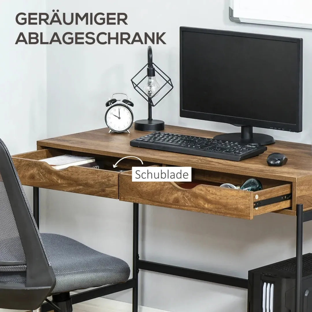 In hoogte verstelbaar statafel – C-vormig – 4 wielen – 65 x 48 x 70-110 cm – naturel/wit