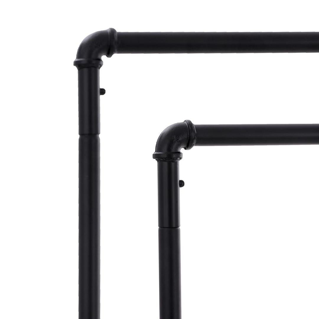 Dubbele Kledingstang in Waterpijp-Design – Industriële Kledinghanger voor Wand of Vrijstaand Gebruik