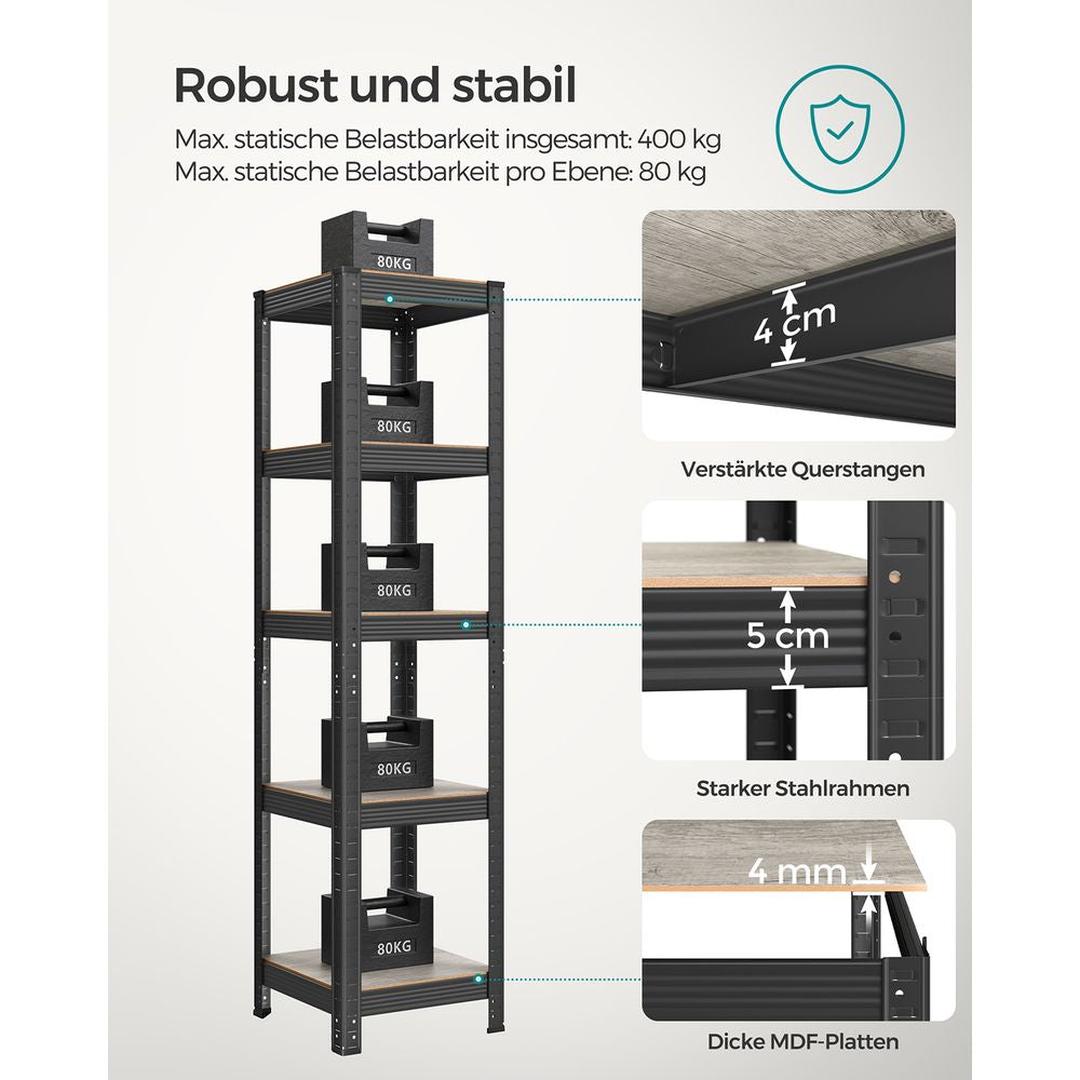 Industriële Boekenkast – Open Opbergkast met Metalen Frame voor Woonkamer of Kantoor