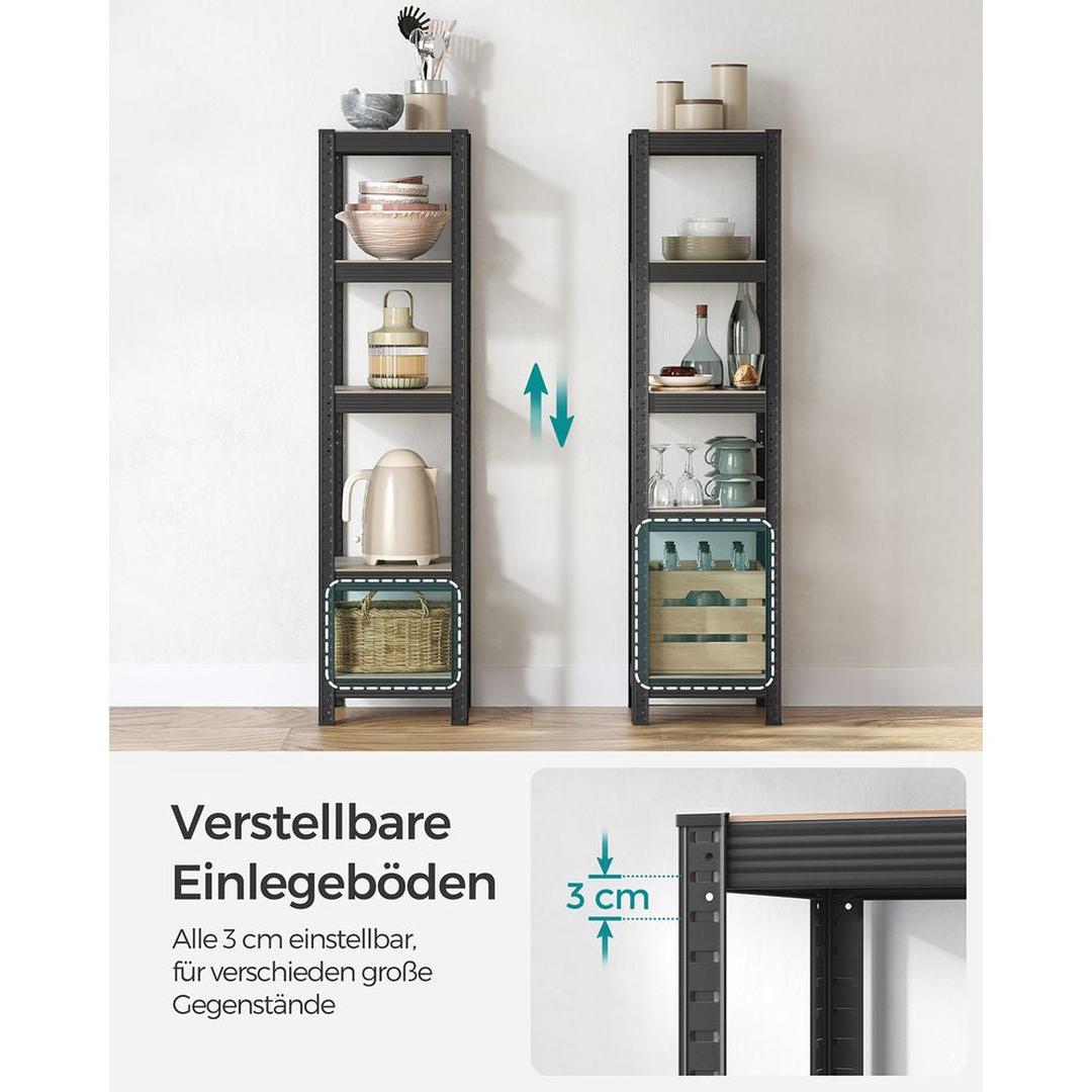 Industriële Boekenkast – Open Opbergkast met Metalen Frame voor Woonkamer of Kantoor
